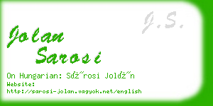 jolan sarosi business card